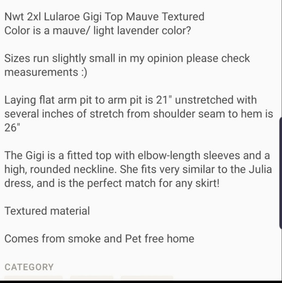 NWT 2XL LULAROE TEXTURED GIGI TOP MAUVE - Picture 6 of 6